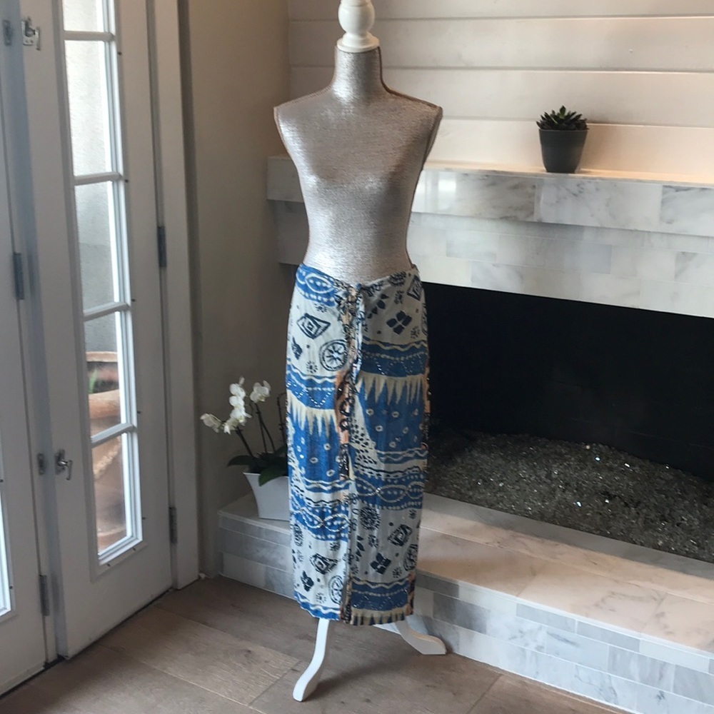 Lew Magram Tropical Sarong Style Skirt S EUC